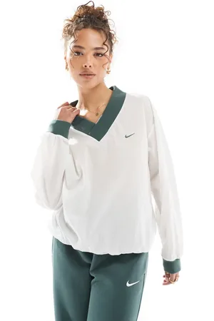 Nike Trend V neck sweatshirt in beige