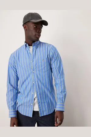 GANT Regular fit poplin striped logo shirt in