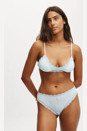 Cotton On Cotton lace triangle padded bralette in