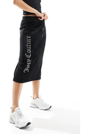 Juicy Couture Velour logo midi skirt In