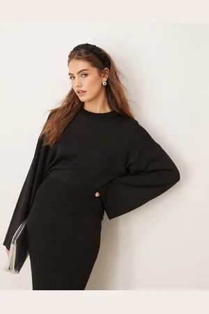 Gina Tricot Co-ord metallic fine knit sweater with wide sleeves in