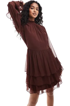 Miss Selfridge Chiffon ruffle mini dress in