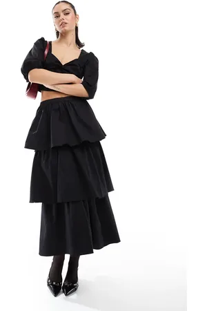 Glamorous Tiered midi skirt in