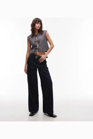 Topshop Tie front cropped waistcoat in marl