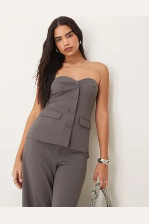 Y.A.S Tailored bandeau top co-ord in thunderstorm