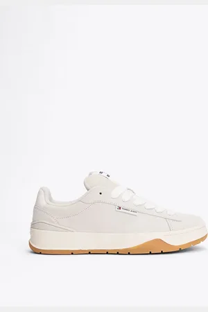 Tommy Hilfiger Suede lace-up trainers in white