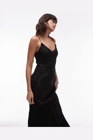 Topshop Premium raw seam detail midi slip dress in