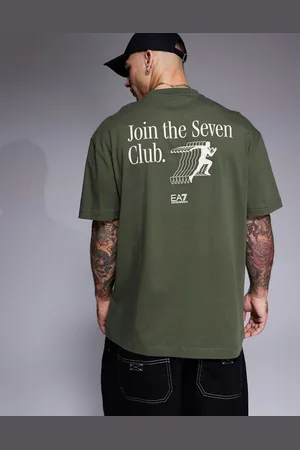 EA7 T-shirt in with front chest logo and back print