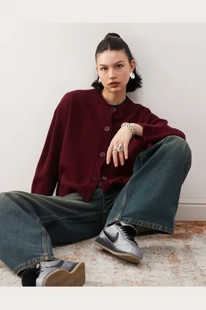 Reclaimed Boxy cardigan burgundy