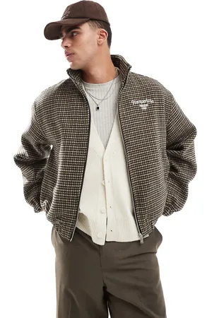 Bershka Checked bomber jacket in