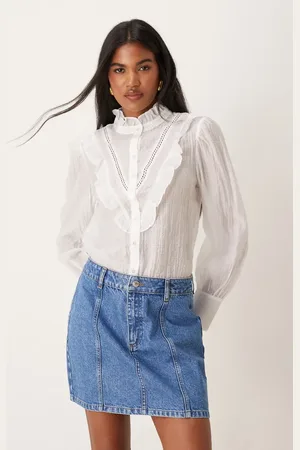 ASOS Denim seamed mini skirt in mid