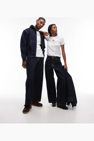 Dickies Loose wave wide leg denim jeans in rinsed dark