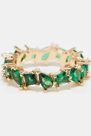 ASOS Ring with mixed shape emerald crystal in tone