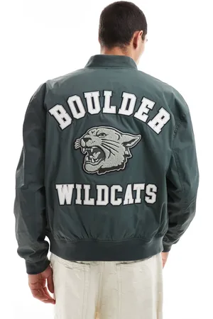 Hollister Varsity bomber jacket with back print in