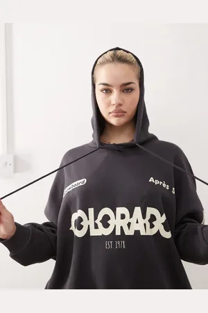 Noisy May Oversized hoodie with Colorado print in
