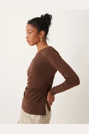 Abercrombie & Fitch Long sleeve top with slash neck in