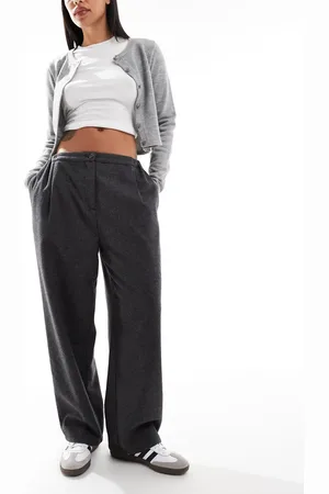 ASOS Tailored wool look trousers in herringbone