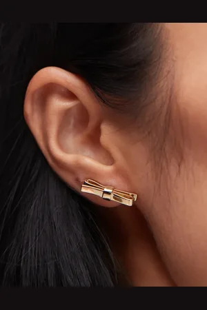 ARKET Plated bow stud earrings