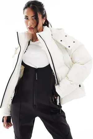 South Beach Ski padded hooded jacket in cream