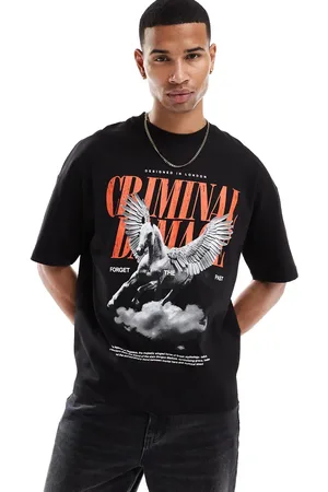 Criminal Damage Pegasus tee black/red in black/red