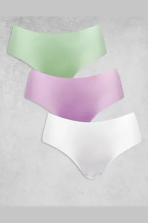 ASOS 3 pack no vpl hipster short in white, lilac & pistachio