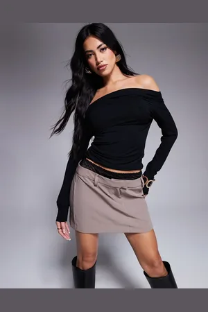 ASOS Extreme slash neck bardot top in