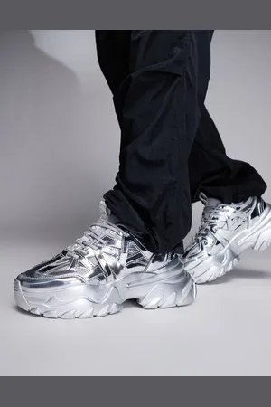 ASOS Trainers in metallic with chunky sole