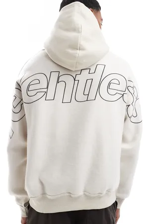Bershka Relentless back graphic hoodie in chocolate