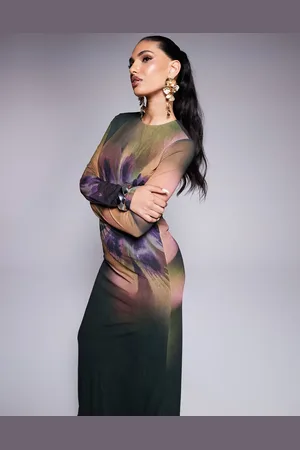 DASKA Exclusive maxi dress in overscale placement floral