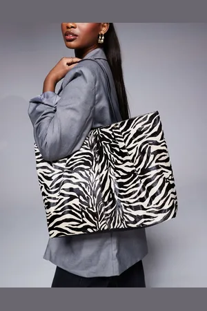 River Island Ponyhair shopper bag in zebra print