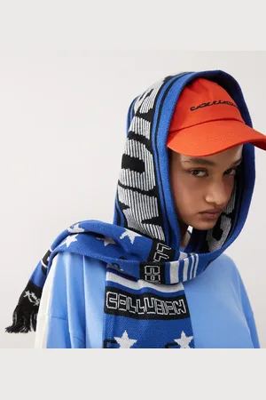 COLLUSION Knitted varsity logo scarf with tassels in