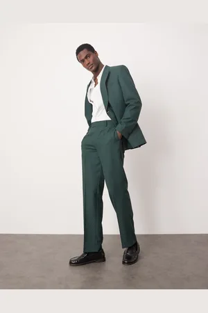 ASOS Straight leg suit trousers in checkerboard weave in