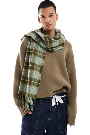 Dickies Checkered scarf in off white and