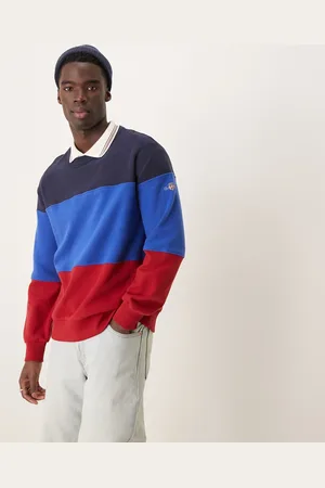 GANT Colour block logo sweatshirt in and red