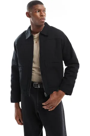 Pull&Bear Boxy fit zip through jacket in