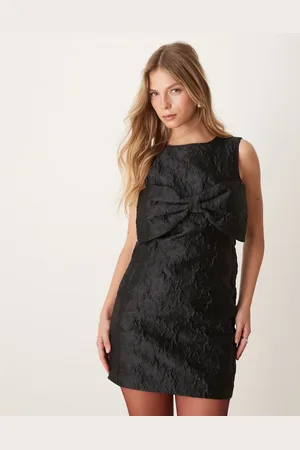 Sister Jane Jacquard bow mini dress in