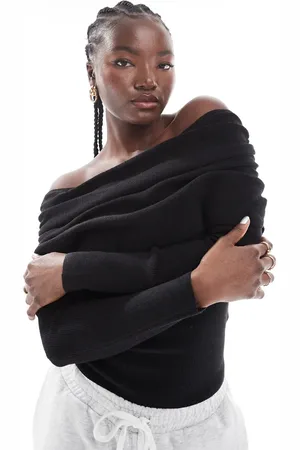 Cotton On Cotton On everfine rib ruched off shoulder in