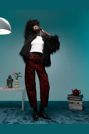 Bimba y Lola Barrel leg jeans in zebra print