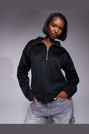 ASOS Quilted half zip sweat in