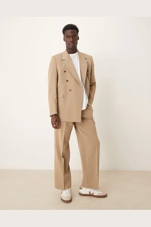 ASOS Balloon suit trousers in dark stone