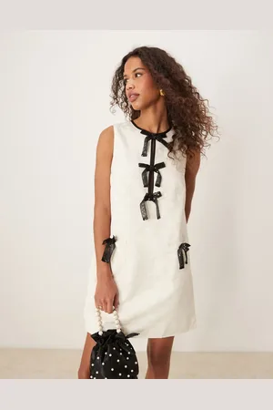 Sister Jane Bow mini dress in ivory cream