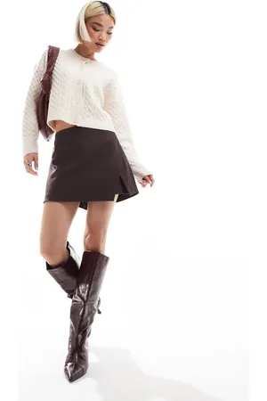 ASOS Tailored wrap mini skort in chocolate