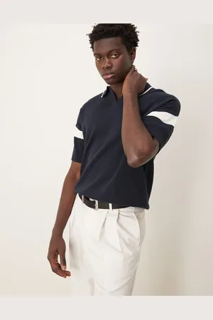 ASOS Relaxed boxy fit notch neck polo with sleeve panel in