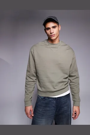ASOS Essential boxy oversized sweatshirt in khaki