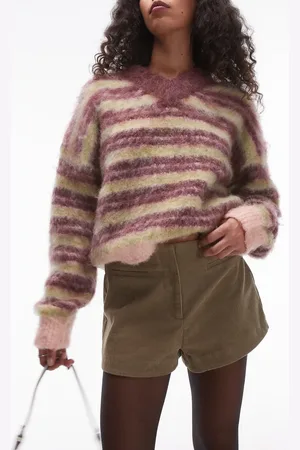 Topshop Knicker style cord mini short in camel