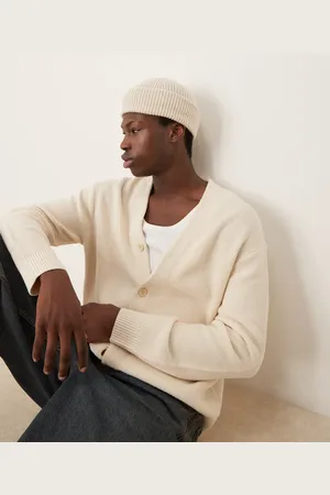 Abercrombie & Fitch Cropped preppy cardigan in cream