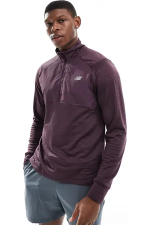 New Balance Athletics Heat Grid 1/2 Zip in plum