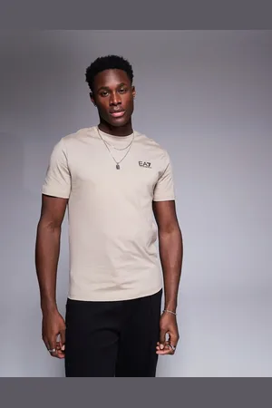 EA7 Armani crew neck logo t-shirt in beige