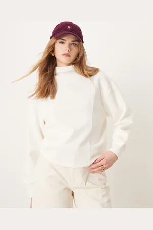 ASOS Corset seamed high neck sweat in cream