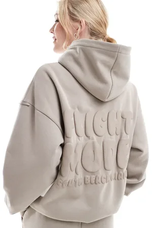 South Beach Flight mode back graphic hoodie in stone